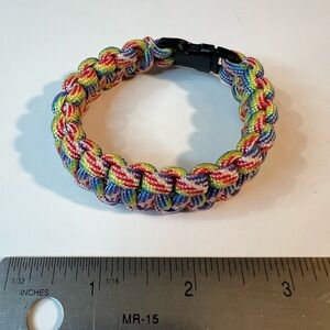 Multicolor Braided Bracelet with Black Clasp